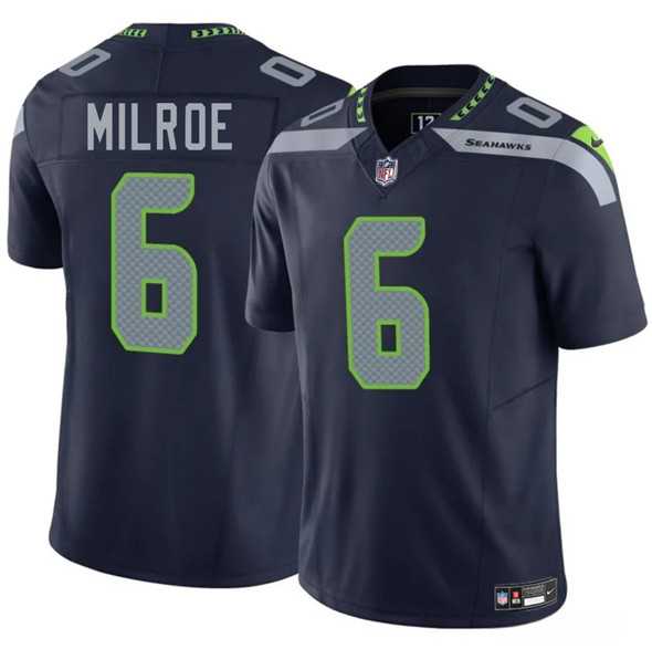 Men & Women & Youth Seattle Seahawks #6 Jalen Milroe Navy 2025 F.U.S.E. Vapor Limited Stitched Jersey
